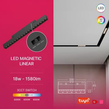 48V Magnetische Lineaire LED Bar - Brinton Magni Smart -, Ophalen of Verzenden, Nieuw, Overige fittingen, Plafondspot of Wandspot