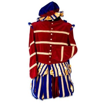 Hoofdpietenpak Super Luxe Rood-Blauw - M, Verzenden, Nieuw