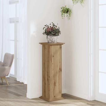 vidaXL Plantenstandaard 33x33x100 cm bewerkt hout artisanaal, Verzenden, Nieuw