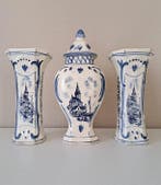 Kaststel - Vaas (3) - Delfsblauw - Hand painted - Aardewerk, Antiek en Kunst