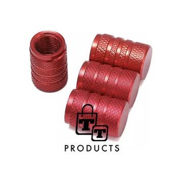 TT-products ventieldoppen 3-rings Red aluminium 4 stuks rood, Ophalen of Verzenden, Nieuw
