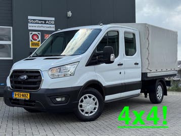 Ford Transit 350 2.0 TDCI L2H1 DC 4WD | Huif | CarPlay | Nav, Stof, Gebruikt, Wit, Ford