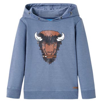 vidaXL Kindertrui met capuchon 104 gemêleerd blauw, Verzenden, Nieuw