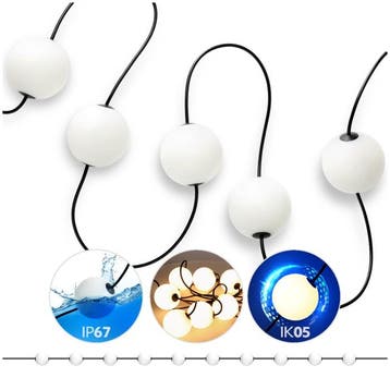 Kobi LED lichtsnoer VENEZIA 7.74m 10 bollen 2500K IP67 230V, Ophalen of Verzenden, Nieuw