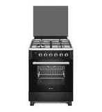 Wiggo WO-E639R(BX) 60cm Gasfornuis Zwart RVS, Verzenden, Nieuw