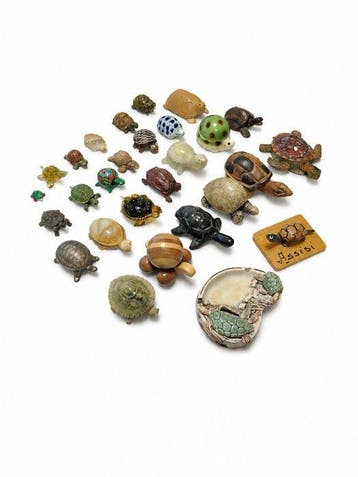 Beeldje - Verzameling van 28 schildpadfigurenen decoratieve