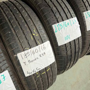 2 x Toyo 185-60-16 Zomerbanden 6,5mm, Gebruikt, 16 inch, Band(en), Personenwagen