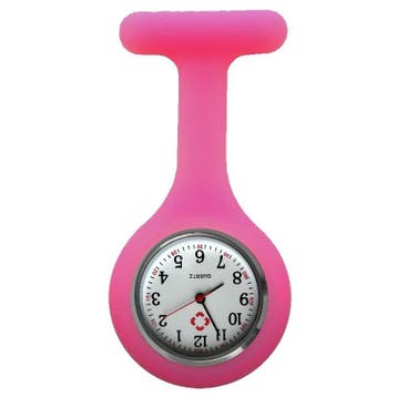 Fako - Verpleegstershorloge - Siliconen Uni - Fluo Roze, Verzenden, Nieuw