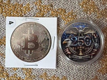 wereld. 250th Anniversary USA 24g und Bitcoin Silver Plated
