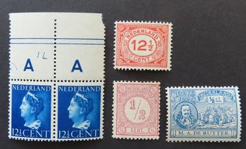 Nederland 1876/1947 - 30CI met attest, 87P met attest, 108b, Gestempeld