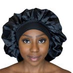 Extra Grote Satijnen Haar Bonnet - Zwart (Satijnen Slaapmuts, Ophalen of Verzenden, Nieuw