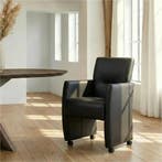 Leren eetkamerstoel Pleasure - Toledo Pacific (donkerblauw), Huis en Inrichting, Stoelen, Ophalen of Verzenden, Nieuw, Leer, Eigentijds, Modern