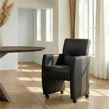 Leren eetkamerstoel Pleasure - Toledo Pacific (donkerblauw), Huis en Inrichting, Stoelen, Ophalen of Verzenden, Nieuw, Leer, Eigentijds, Modern