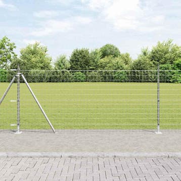 vidaXL Euro-hek met betonnen voetstuk 10 x 0,8 m, Verzenden, Nieuw, IJzer