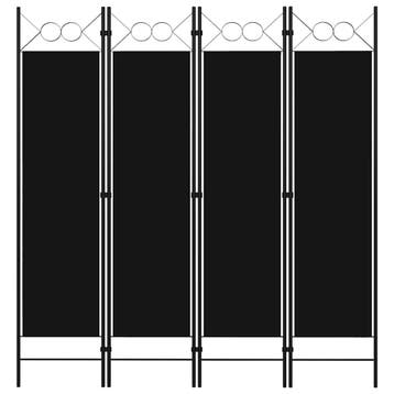vidaXL Kamerscherm met 4 panelen 160x180 cm zwart, Verzenden, Nieuw
