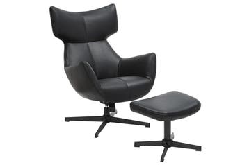 Kruk VOGUE 45 cm, draaibaar, kunstleer, zwart, met zwart, Ophalen of Verzenden, Nieuw