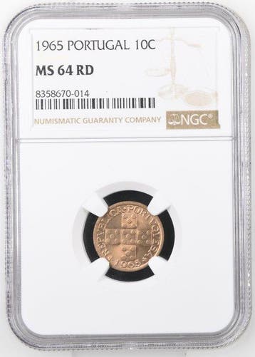 Portugal. Republic. X Centavos 1965 NGC MS 64 RD (Zonder