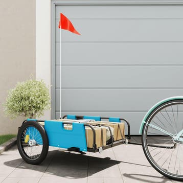 vidaXL Fietstrailer oxford stof en ijzer blauw, Fietsen en Brommers, Verzenden, Nieuw