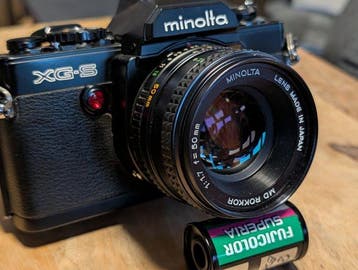 Minolta XG-S + MD Rokkor 50mm f1.7 Single lens reflex camera, Nieuw