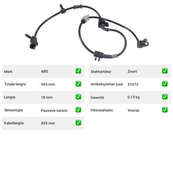 ABS-sensor Chevrolet Trailblazer 4.2 AWD (KC) Van 2005-08 to, Verzenden, Nieuw, Chevrolet