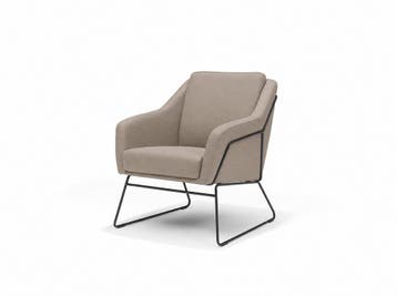 Fauteuil Grace - eetkamerstoelen - Taupe, Nieuw, Stof