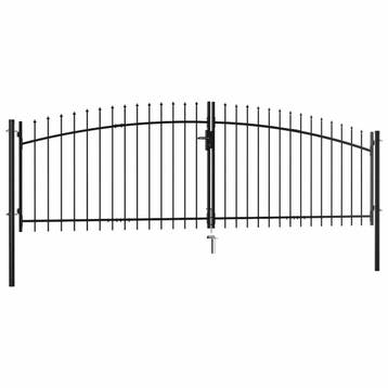 vidaXL Dubbele deur hekpoort Woerden met speerpunt 400x174,5, Tuin en Terras, Tuinpoorten, Verzenden, Nieuw