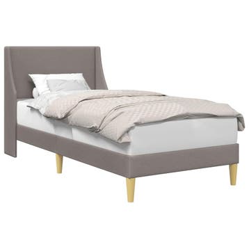 vidaXL Bedframe Taupe 90 x 190 cm Stof, Verzenden, Nieuw, Eenpersoons, Stof