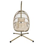 Hangstoel Egg Chair - grijs of beige - binnen en buiten, Huis en Inrichting, Stoelen, Zwart, Nieuw, Ophalen of Verzenden, Egg Chair