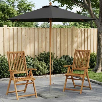 vidaXL Tuinparasol Ø 270 x 248 cm massief eucalyptushout, Verzenden, Nieuw