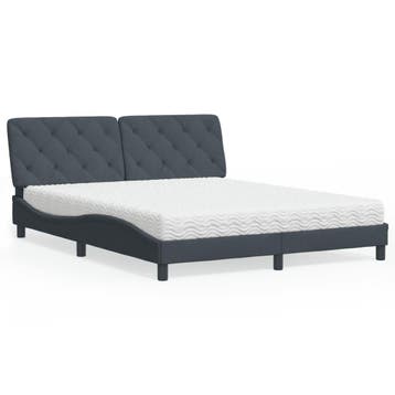 vidaXL Bed met matras fluweel donkergrijs 160x200 cm, Verzenden, 200 cm, 160 cm, Nieuw