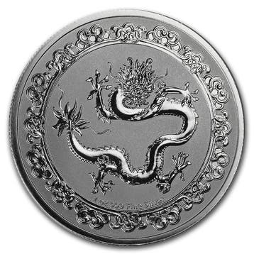 Niue - Celestial Animals Green Dragon - 1 oz 2019, Verzenden, Losse munt, Zilver