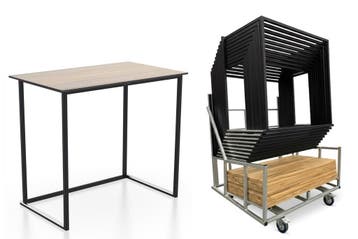 Supercombi | 10x Statafel Times Square 120x70cm + trolley, Ophalen of Verzenden, Nieuw, Kunststof