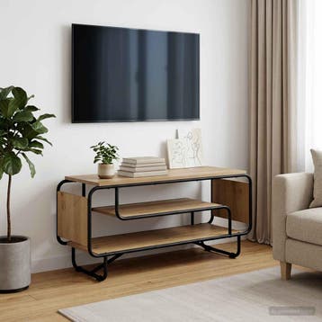 vidaXL TV-standaard 98 x 36 x 45 cm Artisanaal eiken, Minder dan 50 cm, Verzenden, Nieuw, Minder dan 100 cm