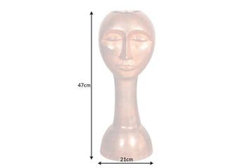 Handgemaakte vaas FACE 50cm koperlook antiek aluminium, Ophalen of Verzenden, Nieuw