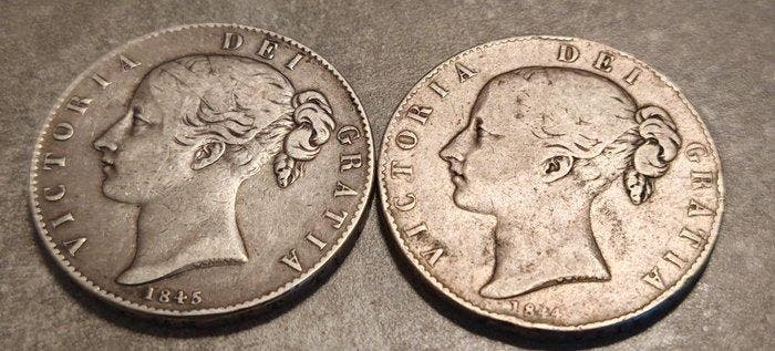 Verenigd Koninkrijk. Victoria. 1 Crown 1844-1845 Young, Postzegels en Munten, Munten | Europa | Niet-Euromunten