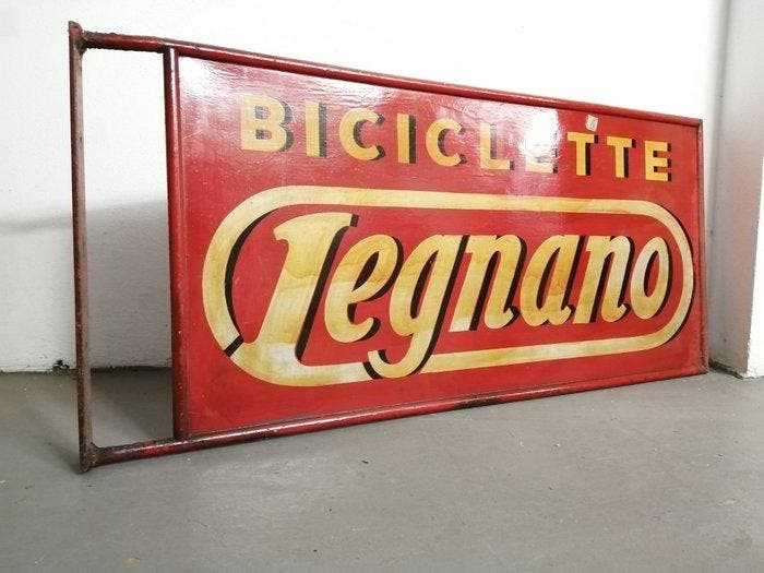 Reclamebord - Legnano - Fietsen - Italië jaren vijftig -, Antiek en Kunst, Antiek | Wandborden en Tegels