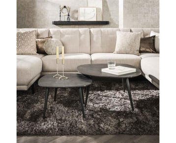 Salontafel Marquina set van 2 organisch - marmerlook, Huis en Inrichting, Tafels | Salontafels, Ophalen of Verzenden, Nieuw