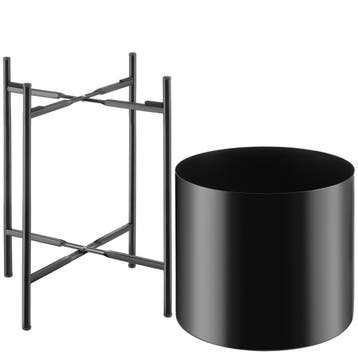 Plantenstandaard Mine, 2-delige set, gepoedercoat staal, Verzenden, Nieuw