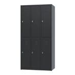 Nieuwe metalen locker | 6 deurs - 3 delig | kluisjes | zwart, Huis en Inrichting, Kasten | Lockerkasten, Ophalen of Verzenden