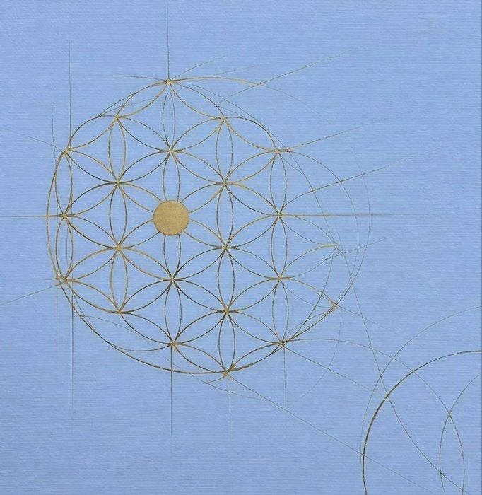Tarasenko Natasha - Golden Geometry-Sacred Balance-UsBox, Antiek en Kunst, Kunst | Schilderijen | Modern