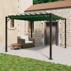 vidaXL Gazebo met luifeldak Groen 3 x 3 x 2,14 m Stof en, Tuin en Terras, Partytenten, Verzenden, Nieuw