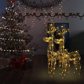 vidaXL Kerstversiering rendier 2 st 60x16x100 cm acryl, Verzenden, Nieuw