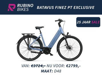 BATAVUS FINEZ PT EXCL. (D48) - €875 KORTING - BOSCH E-BIKE, Fietsen en Brommers, Elektrische fietsen, Ophalen, Batavus, Nieuw