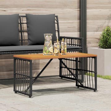 vidaXL Buiten Tafel Zwart 80 x 40 x 40 cm Staal en Poly, Tuin en Terras, Tuintafels, Verzenden, Nieuw