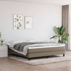 vidaXL Boxspring bed stof taupe 160x200 cm, Verzenden, 200 cm, Stof, 160 cm