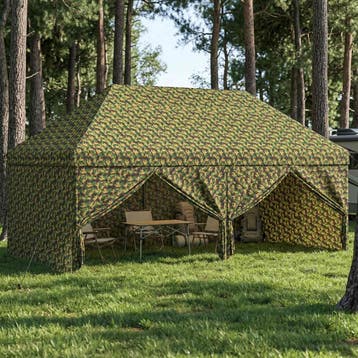 vidaXL Tent met 4 Zijwanden 2,9 x 5,8 m Leger Camouflage, Verzenden, Nieuw
