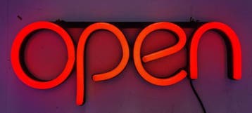 Open neon bord verlichting lamp licht kunststof 3D *rood*, Verzenden, Nieuw in verpakking