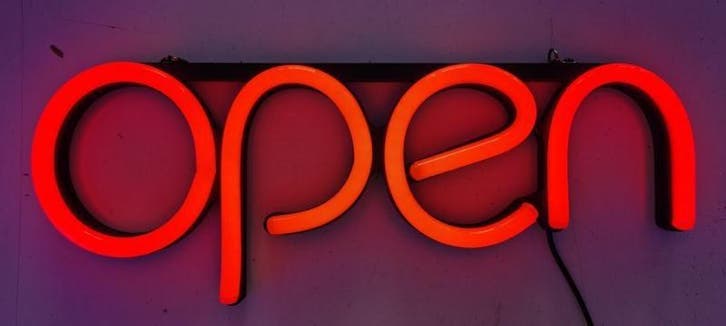 Open neon bord verlichting lamp licht kunststof 3D *rood*, Zakelijke goederen, Horeca | Meubilair en Inrichting, Verzenden