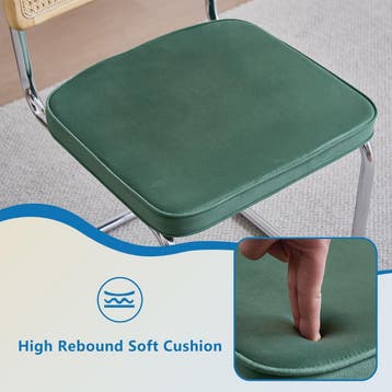 Set van 2/4 Retro Eetkamerstoelen met Rotan Rugleuning en Ge, Verzenden, Nieuw