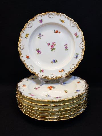 Meissen - Bord (7) - 7er Set Dessertteller/Frühstücksteller